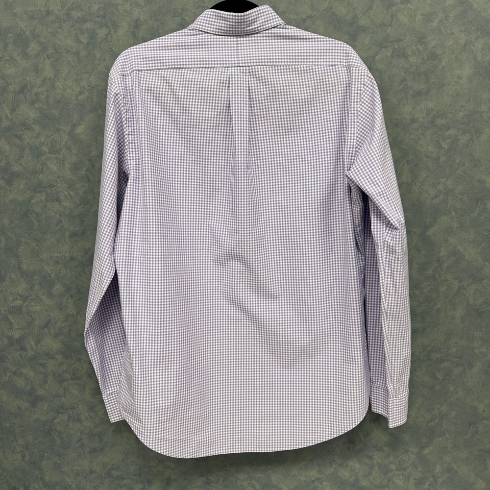 Ralph Lauren Custom Fit Purple Gingham Check Button Down Shirt Mens Size L - Picture 3 of 9